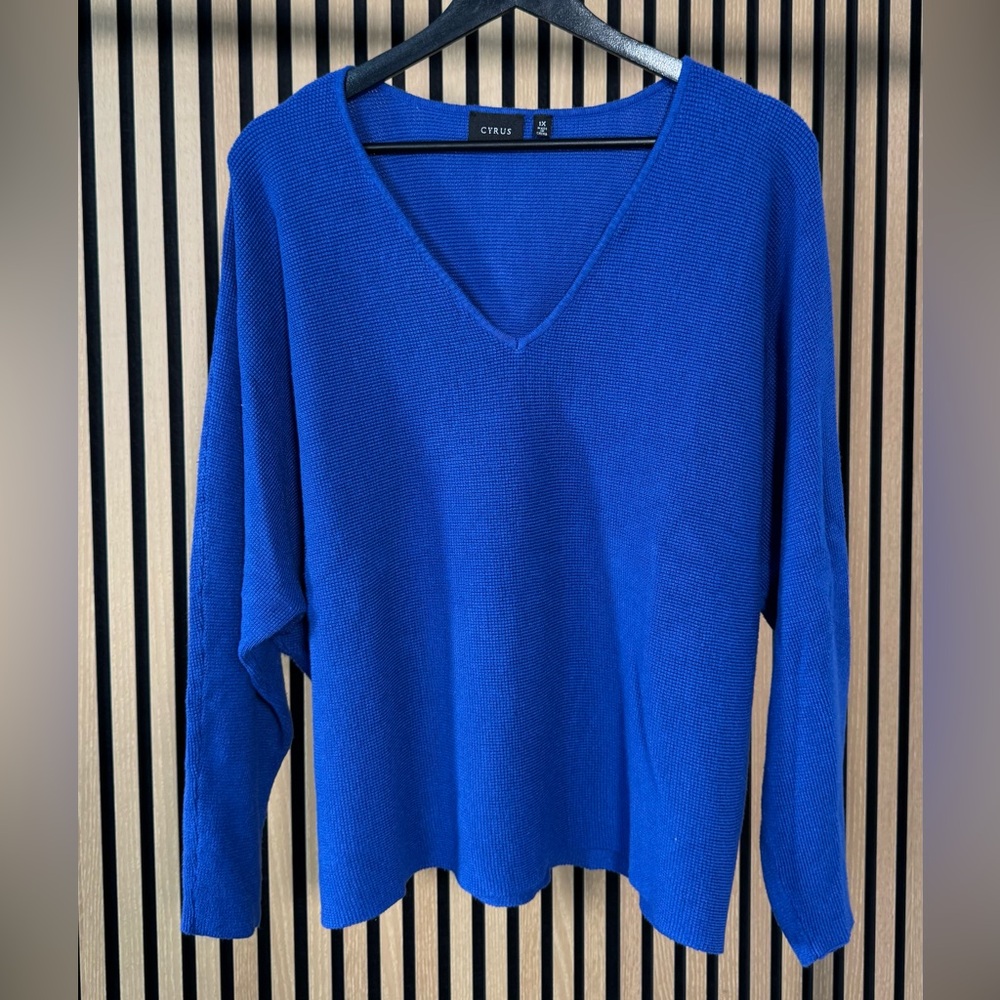 Cyrus Royal Blue V-Neck Sweater